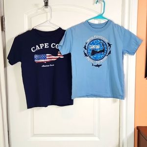 Lot of 2 Cap Cod Sea Life Graphics XS Boys Cotton Tee's